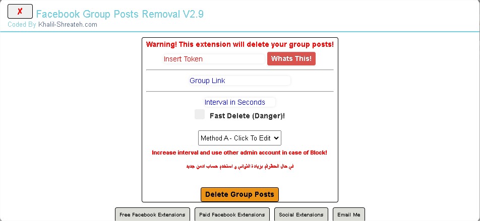 facebook delete group posts