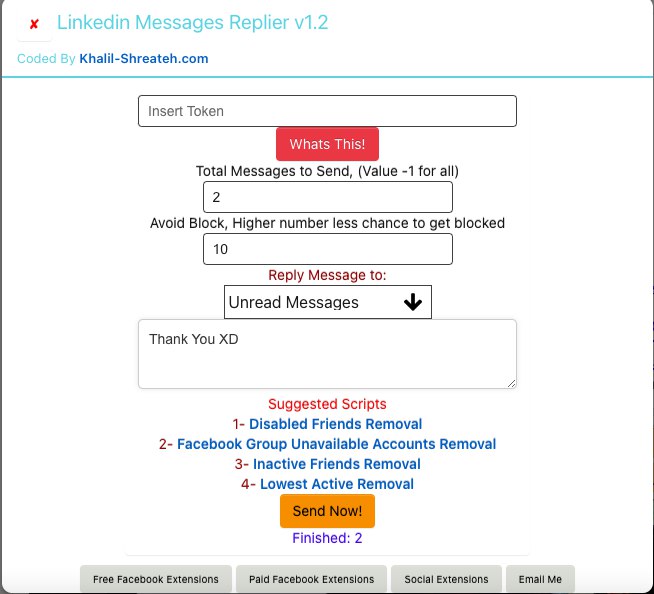 Reply to Linkedin Messages all at once  Revolutionizing LinkedIn Messaging: The Ultimate Chrome Extension for Automated Responses  In the fast-paced world of professional networking, time is of the essence. LinkedIn, the go-to platform for connecting with colleagues, clients, and potential employers, has become an essential tool for career advancement. However, managing your inbox and responding to countless messages can be a daunting task. That's where the groundbreaking Chrome extension comes into play, reshaping the way we interact on LinkedIn.  Unveiling the Future of LinkedIn Messaging  Imagine having a personal assistant that instantly responds to your LinkedIn messages, ensuring you never miss an opportunity or connection request. This innovative Chrome extension is the ultimate solution for busy professionals looking to streamline their networking efforts. By automating responses, it not only saves time but also enhances your chances of building meaningful connections on LinkedIn.