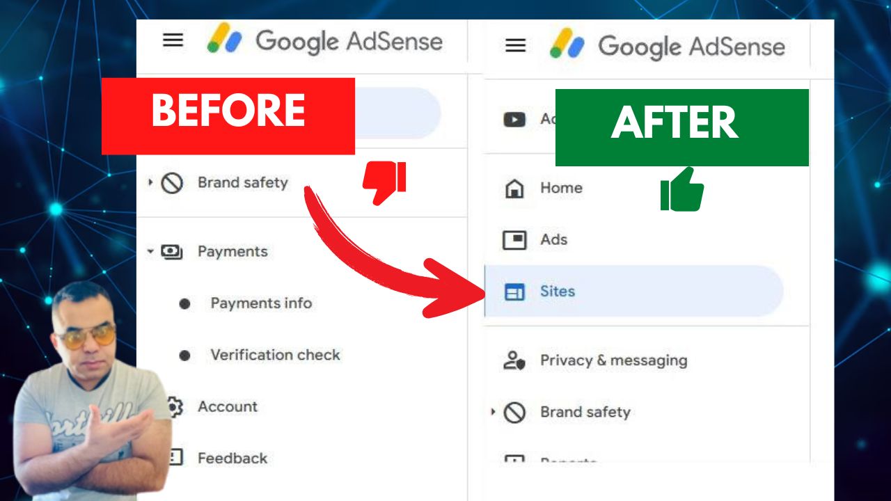AdSense Dashboard with Sites Section