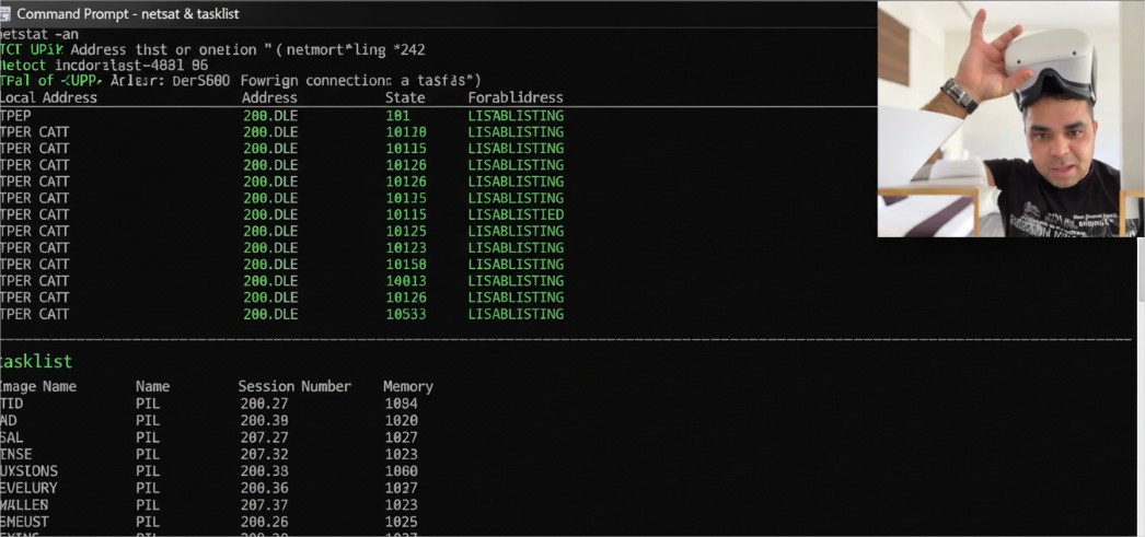 Terminal showing network and process listings - Terminal showing network and process listings