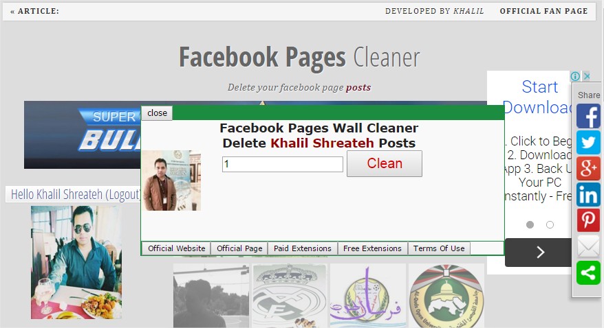 Facebook Pages Timeline Cleaner